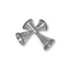 Diagonal arrangement of hammered silver candlesticks with artistic curves