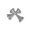 Diagonal arrangement of hammered silver candlesticks with artistic curves