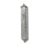 925 Sterling Silver Large Mezuzah Case with engraved Jerusalem design and welded Shin letter – front view