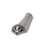 Detailed view of mezuzah end cap with engraved patterns and cut-out design