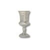 Side view of hammered 925 silver Kiddush goblet with smooth stem