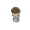 Overhead close-up of cup interior with gold-tone finish