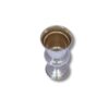 Overhead close-up of cup interior with gold-tone finish