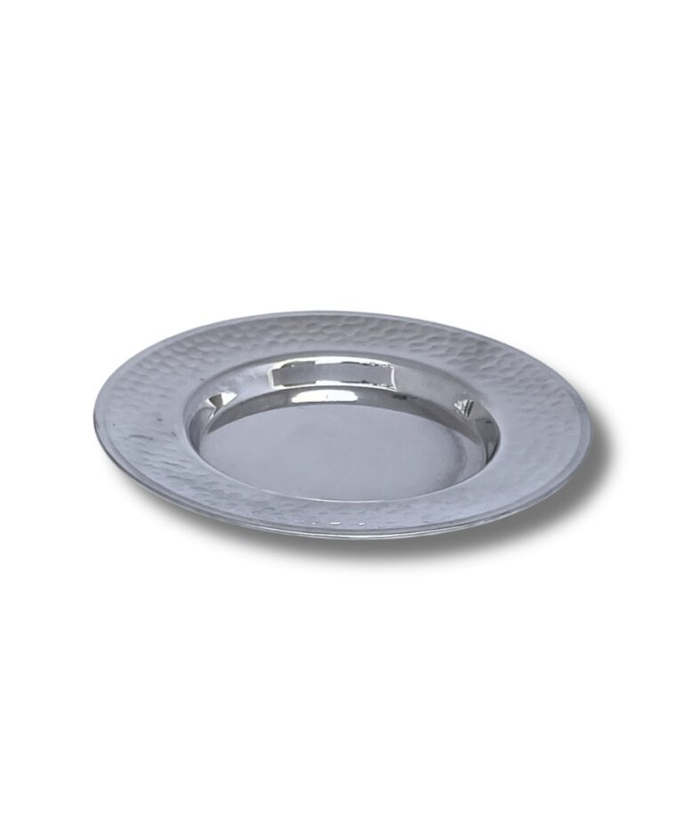 Angled shot of serving plate for wine cup or ritual goblet