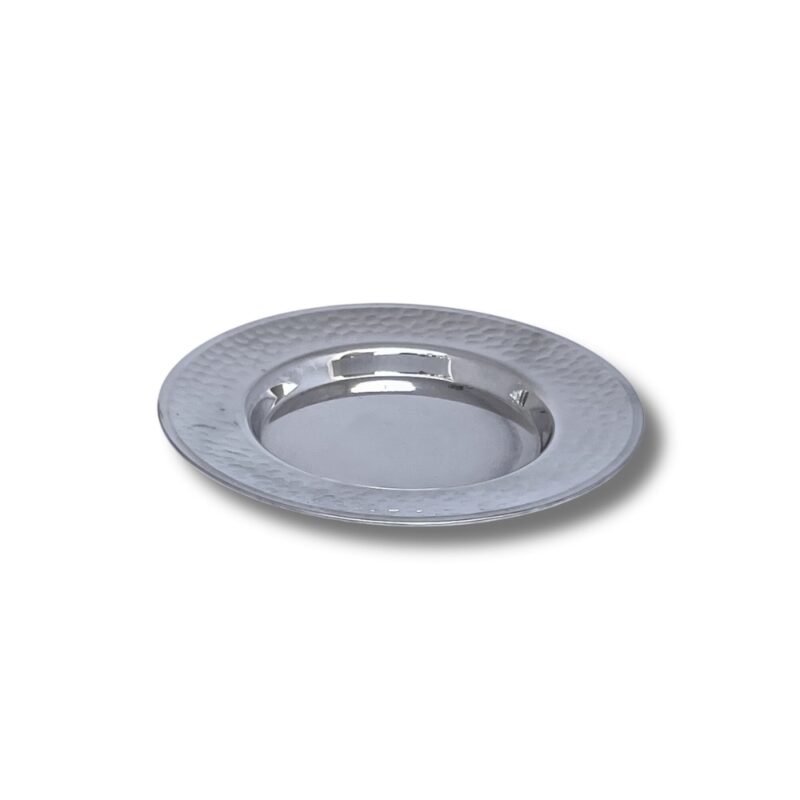 Angled shot of serving plate for wine cup or ritual goblet
