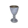 Hammered silver goblet with a rounded base and golden interior