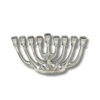 925 Silver Hanukkah Menorah with curved branch design – front view