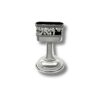 Elegant Sterling Silver Havdalah Candle Holder with ornate Hebrew engraving