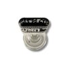 Top view of silver candle holder with intricate cut-out design