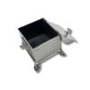 Open view of Sterling Silver Havdalah Besamim Box showing interior design