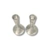 Top view of hammered sterling silver candlesticks for Shabbat