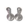 Top view of hammered sterling silver candlesticks for Shabbat