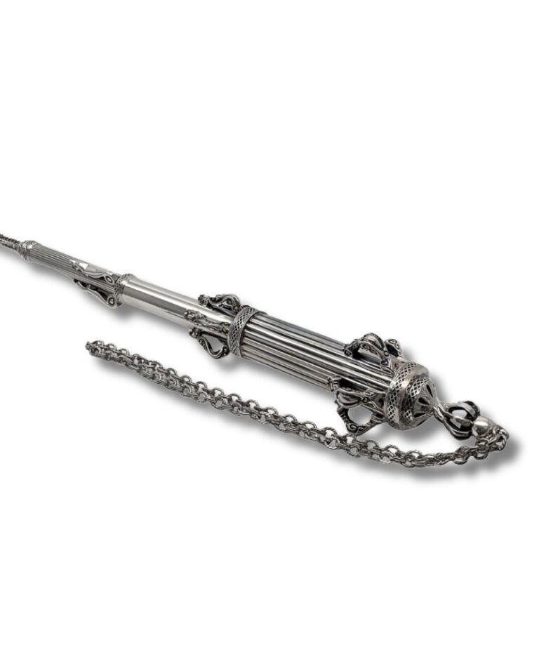 Sterling Silver Large Torah Pointer – handcrafted silver yad with elegant chain
