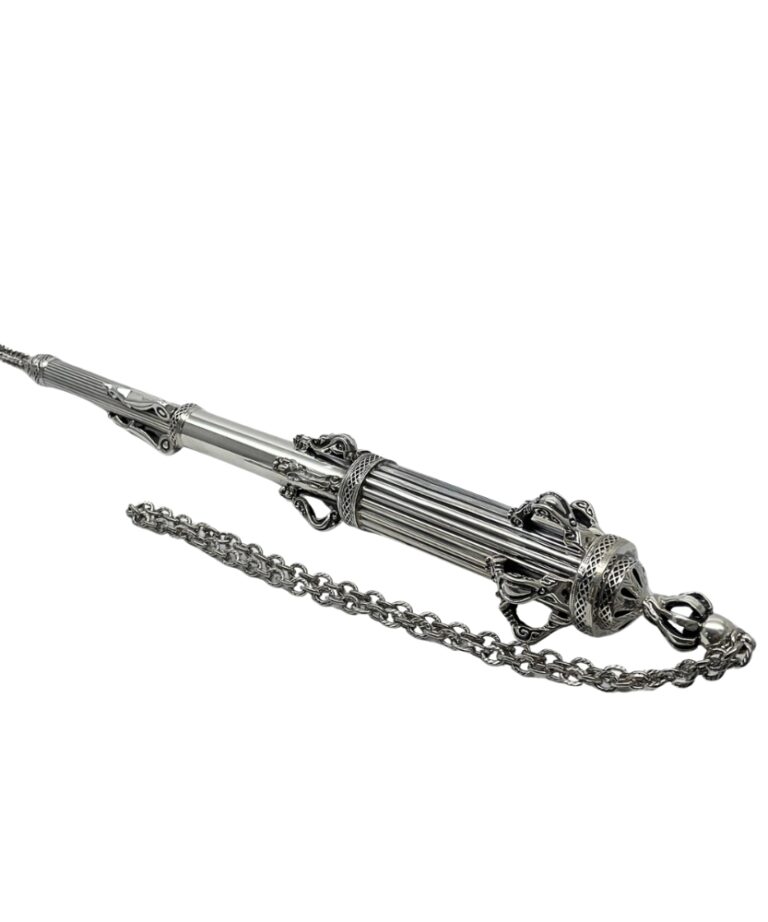 Sterling Silver Large Torah Pointer – handcrafted silver yad with elegant chain
