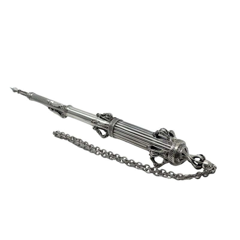 Sterling Silver Large Torah Pointer – handcrafted silver yad with elegant chain
