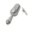 Sterling silver scroll case with pointed handle and detailed edges