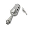 Sterling silver scroll case with pointed handle and detailed edges