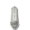 Close-up of engraved 'Megillat Esther' Hebrew letters on polished silver case