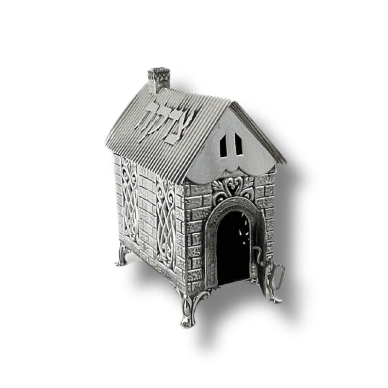 Elegant silver charity box with open door feature for donations