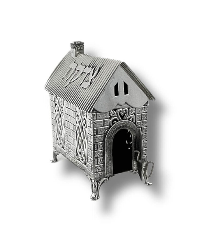 Elegant silver charity box with open door feature for donations