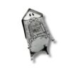 Top view of side Tzedakah box showing door close roof design