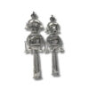 Pair of silver Torah Rimonim displayed upright