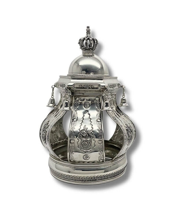 925 Sterling Silver Torah Crown – full front view with detailed silverwork
