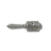 Side view of 925 Sterling Silver Purim Gragger featuring intricate filigree work