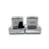Elegant silver Judaica boxes featuring traditional Hebrew words and wall-like texture