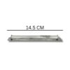 14.5 cm silver mezuzah case shown from the side with size measurement displayed