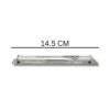 14.5 cm silver mezuzah case shown from the side with size measurement displayed
