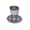 925 Sterling Silver Filigree Kiddush Cup set – cup placed on matching plate