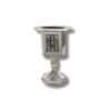 Sterling silver candle holder for Havdalah with textured square design