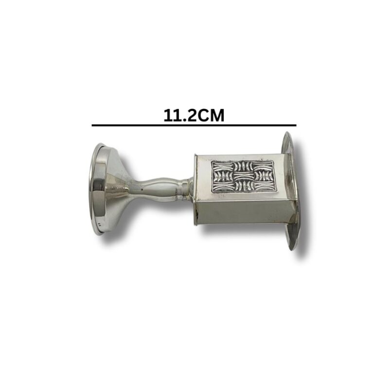 Side view of 925 Sterling Silver Havdalah Candle Holder with 11.2cm width