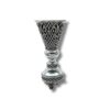 Detailed view of the top cone of the Havdalah Candle Holder, featuring intricate swirling filigree design with a polished silver ring at the base