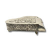 Sterling Silver Spice Box in piano shape with gold-plated keyboard and floral sides