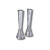 Elegant pair of 925 Sterling Silver tall hammered candlesticks – modern Judaica style
