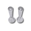 Top view of two sterling silver candle holders – hammered design and deep openings