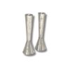 Elegant pair of 925 Sterling Silver tall hammered candlesticks – modern Judaica style