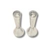 Top view of two sterling silver candle holders – hammered design and deep openings