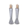925 Sterling Silver Candle Holders with candles – handcrafted Judaica pair