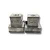 Pair of sterling silver tefillin cases with words 