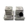 Full set of tefillin boxes – Shel Yad and Shel Rosh, floral design and Hebrew lettering