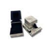 Back view of tefillin boxes showing Hebrew inscription 