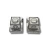 Top view of matching sterling silver tefillin boxes with domed design