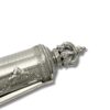 Crown-shaped top of handcrafted Megillah holder with ornate design