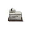 925 Silver Tzedakah Box standing on wood platform with Western Wall design