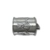 Close-up of floral patterns and fine silver details on handmade Tzedakah Box from Jerusalem.