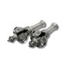 Side perspective of Torah finials highlighting the handcrafted flowers and textured silver crown structure