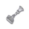 925 Sterling Silver Modern Candlestick for Shabbat with geometric base and sleek silver finish